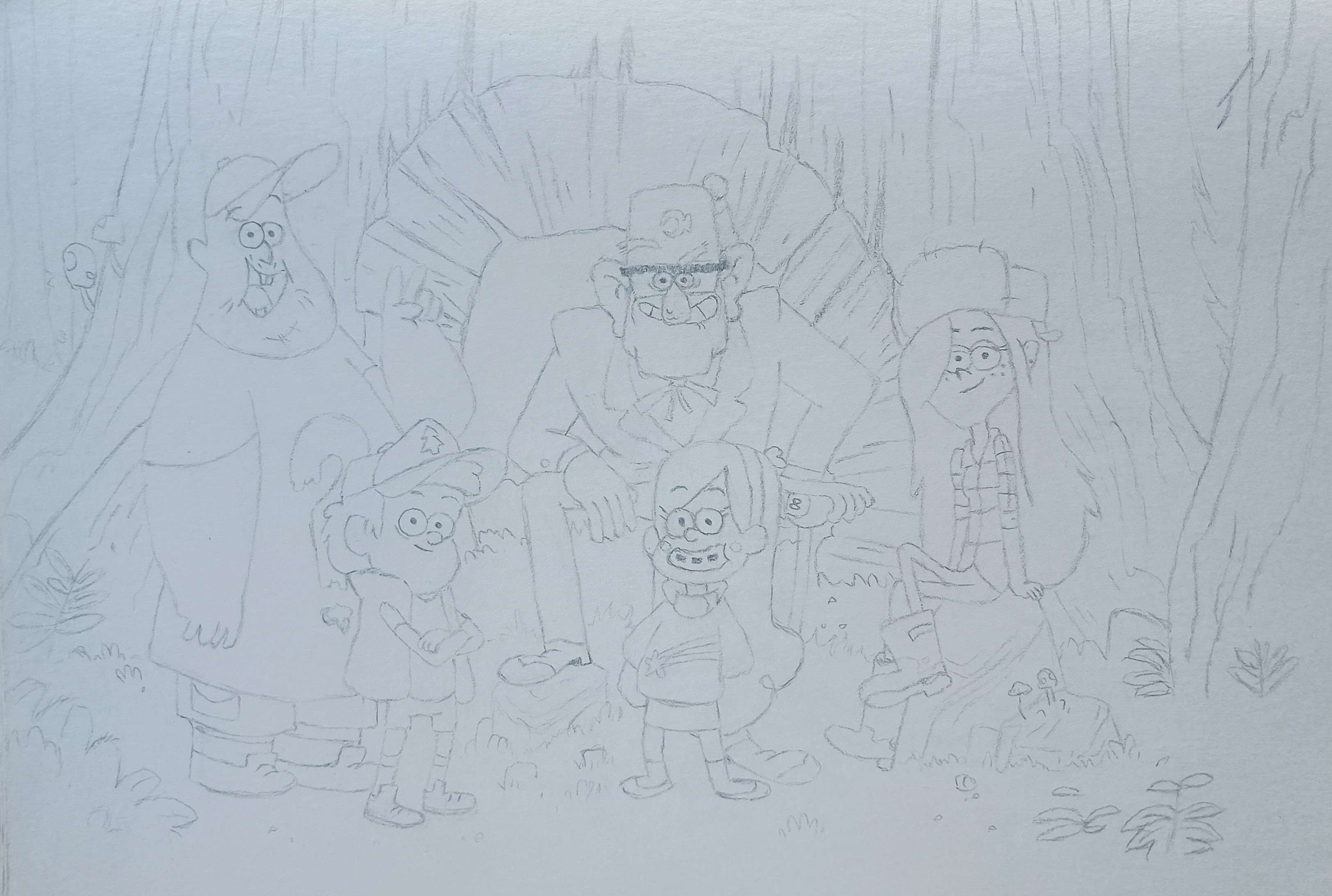 Gravity Falls Family Photo-Pencil